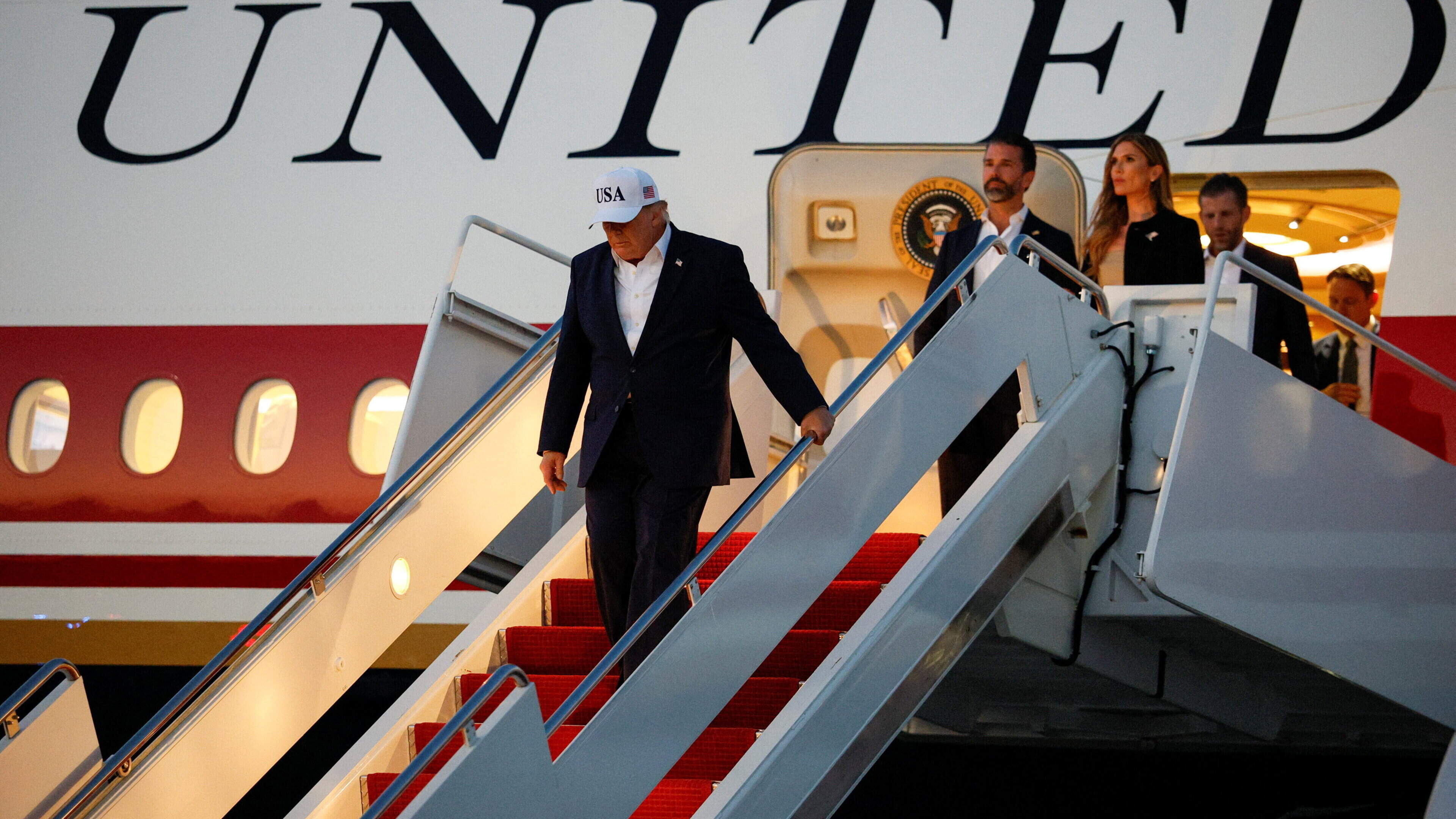 Donald Trump mocked over library of fake books on new $400m Air Force One plane
